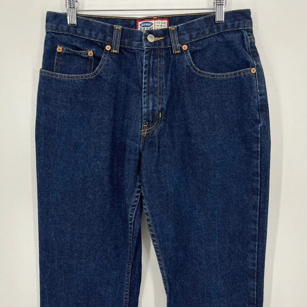 Old Navy Blue Jeans Womens 12 Regular Bootcut Dark Rinse Denim‎ 100% Cotton Vtg